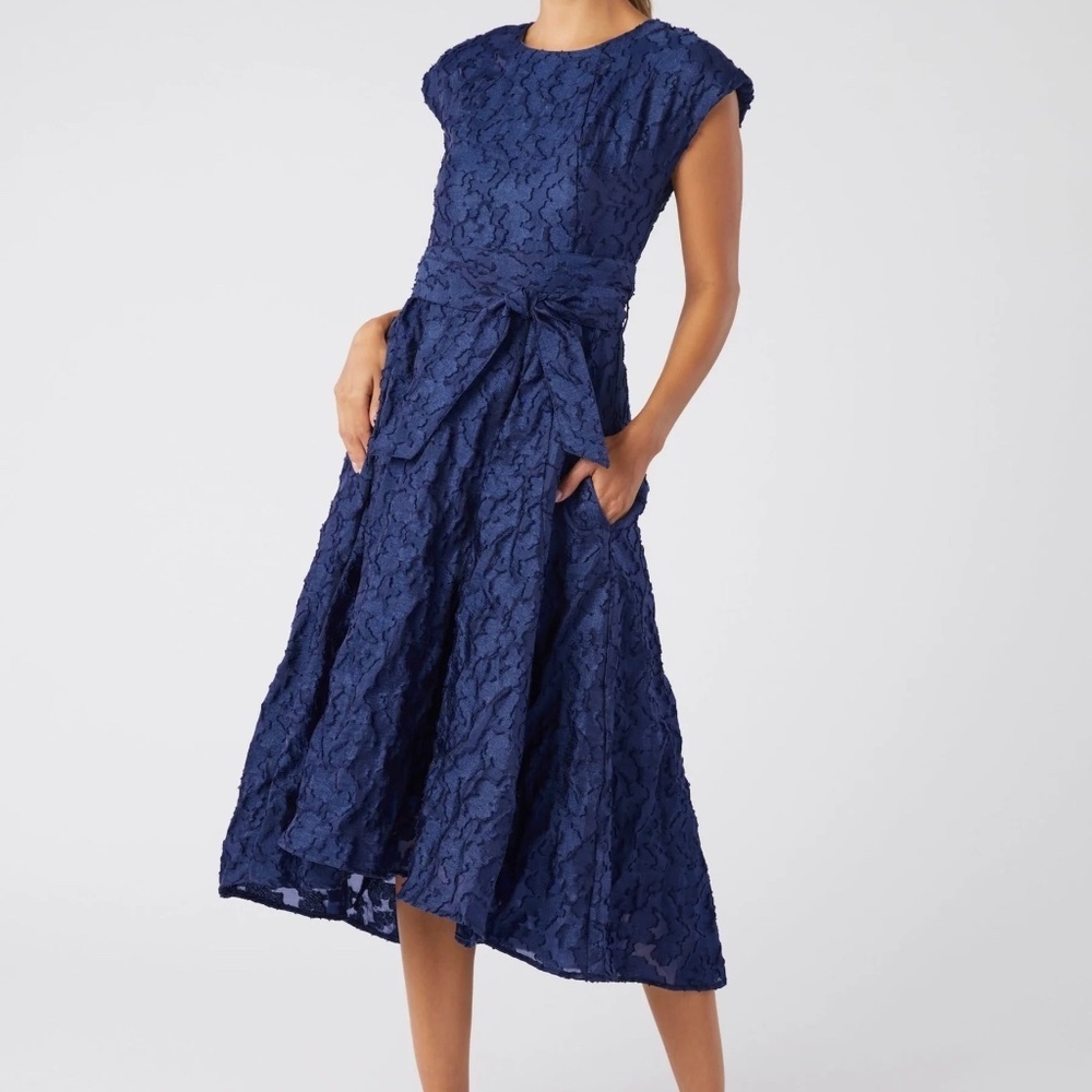 Abbey Glass Olivia Dress Navy‎ Organza
